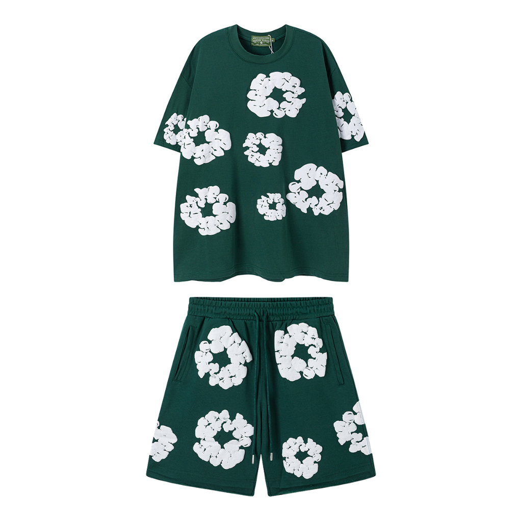 Denim Trs Green Short set
