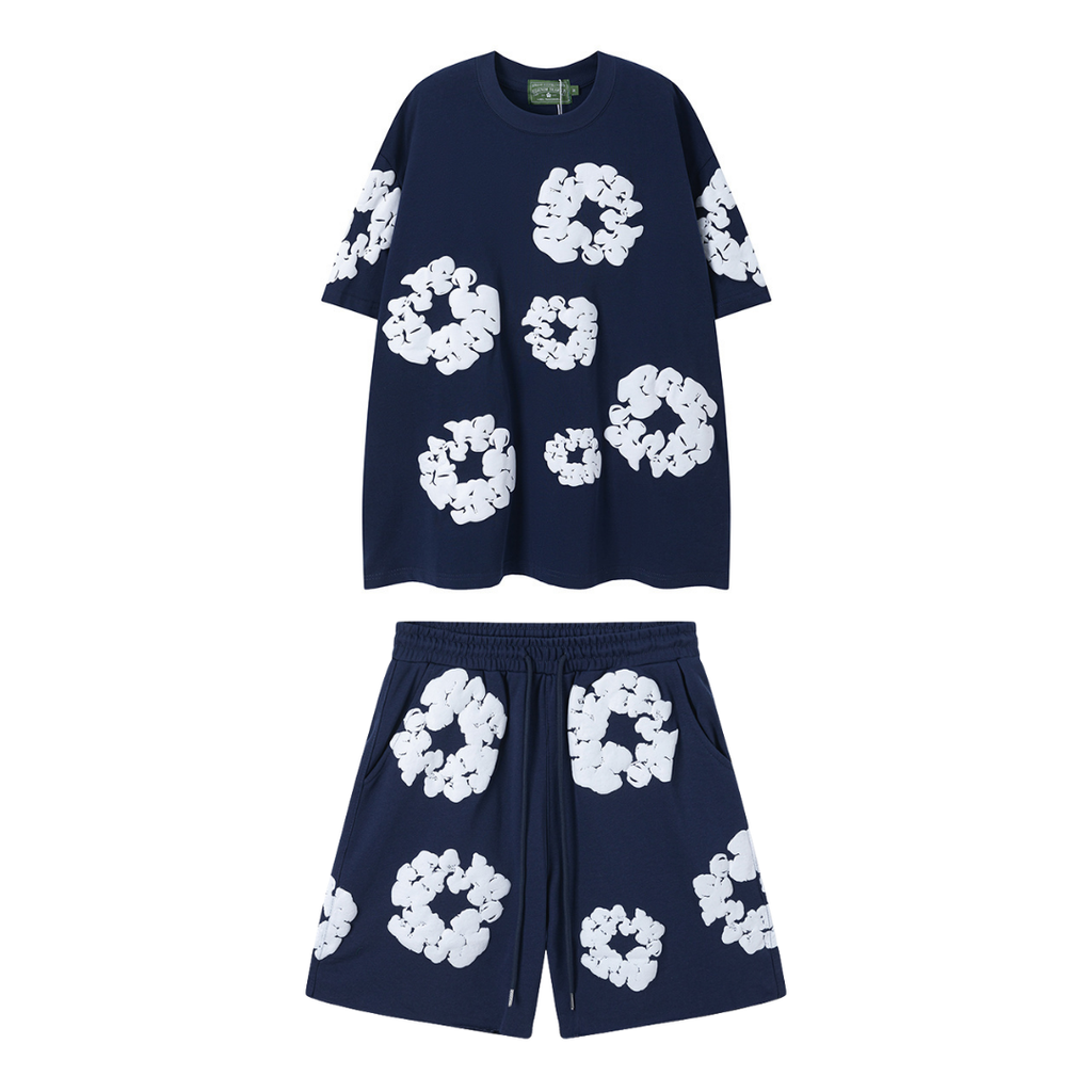 Denim Trs Navy Short set