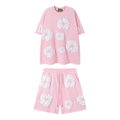 Denim Trs Pink Short set