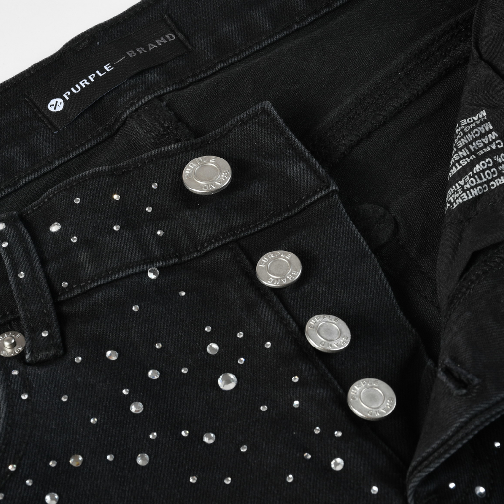 Purple Diamonds Black Jeans