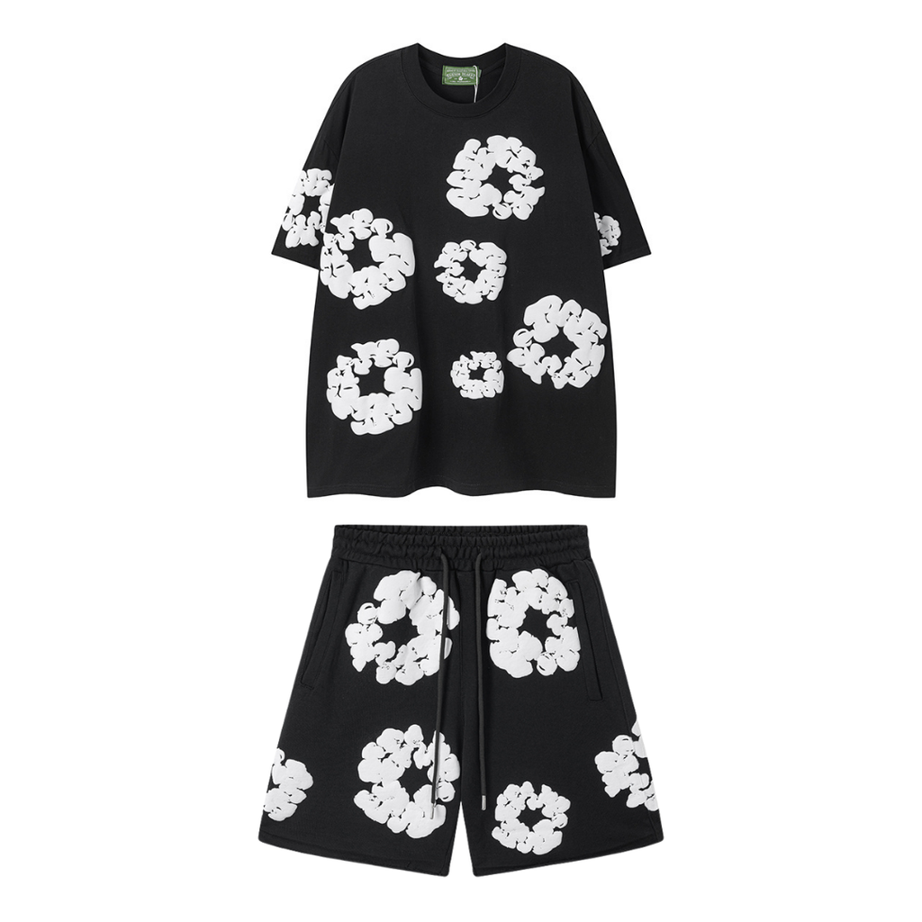 Denim Trs Black Short set